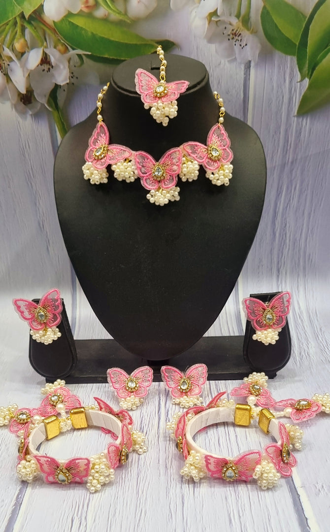 DARK PINK BUTTERFLY Set for Haldi-Mehndi SKU438