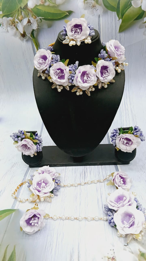 LAVENDER FLOWER HANDMADE Set for Womens & Girls For Haldi-Mehndi SKU444