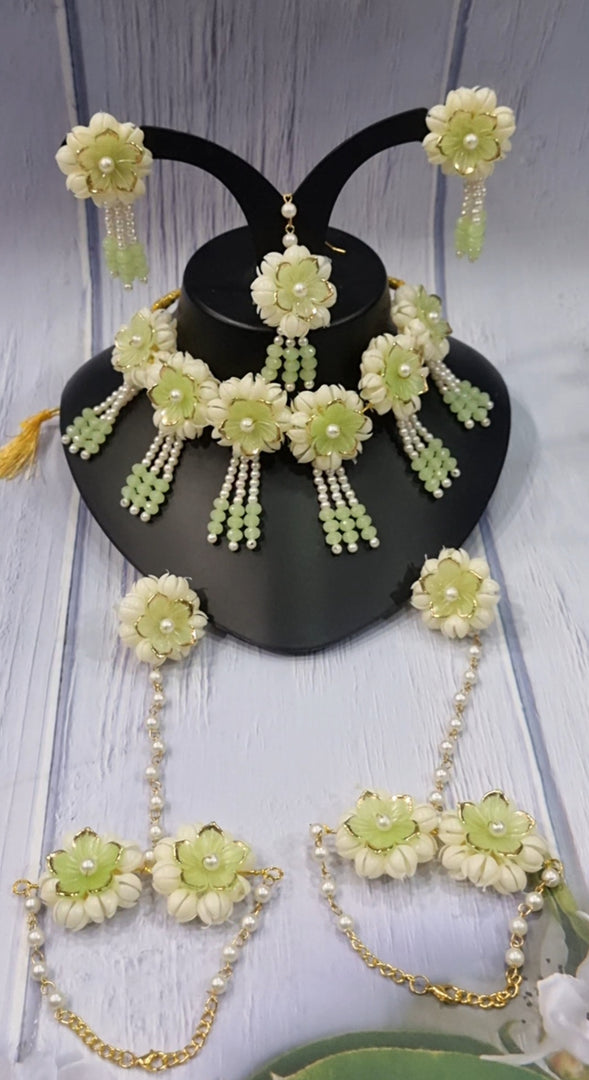 PISTA GREEN ACRYLIC HANDMADE Jewellery Sets for Womens SKU589