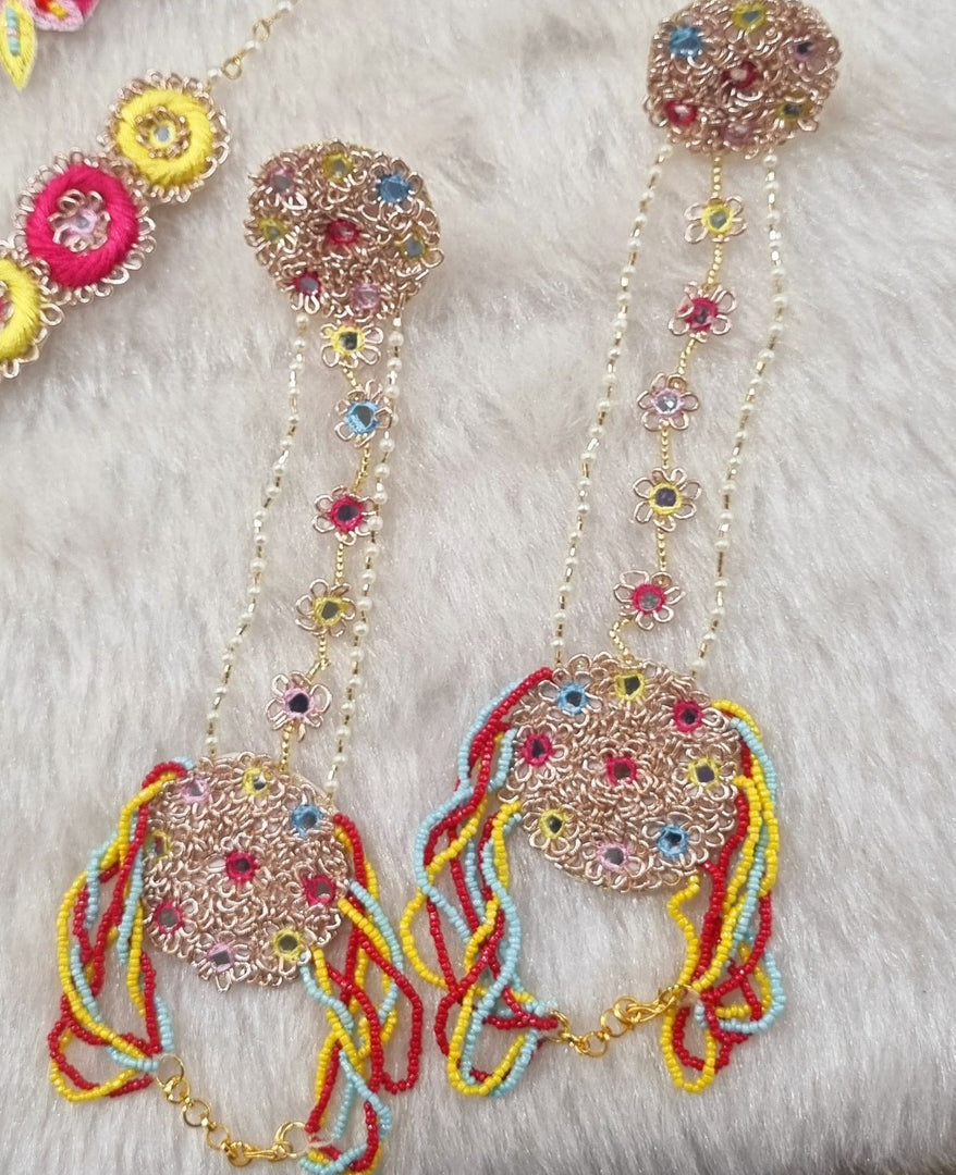 Nebulae Blush Colourful Beaded Necklace Jewellery Earrings Set