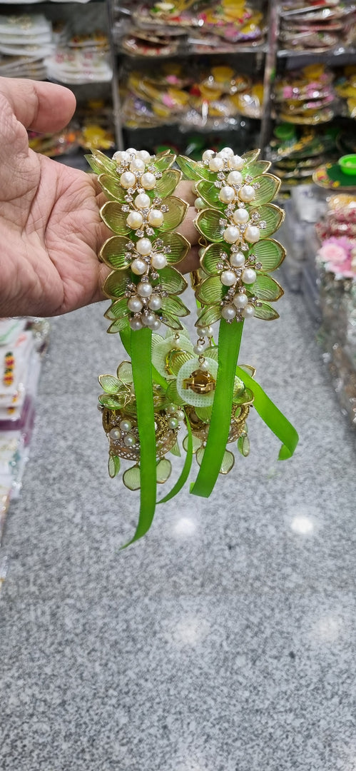 ACRYLIC GREEN COLOUR HATHPHOOL for Womens SKU633