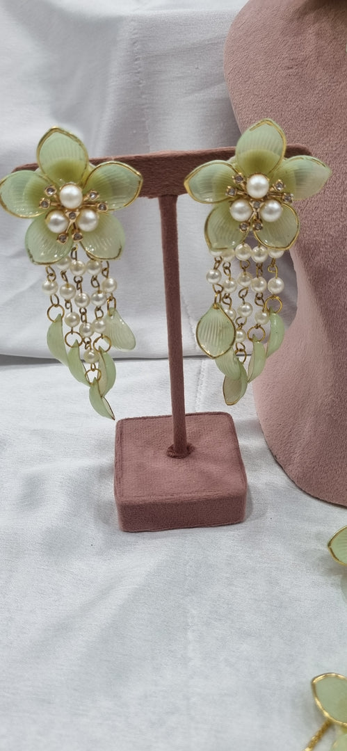 GREEN ACRYLIC HANDMADE Jewellery Sets for Womens SKU608