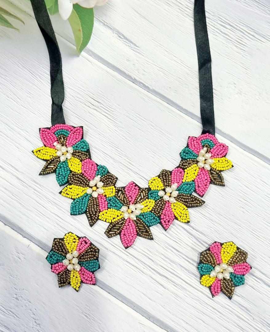 Handcrafted Bohemian Colourful Jewellery Necklace Set