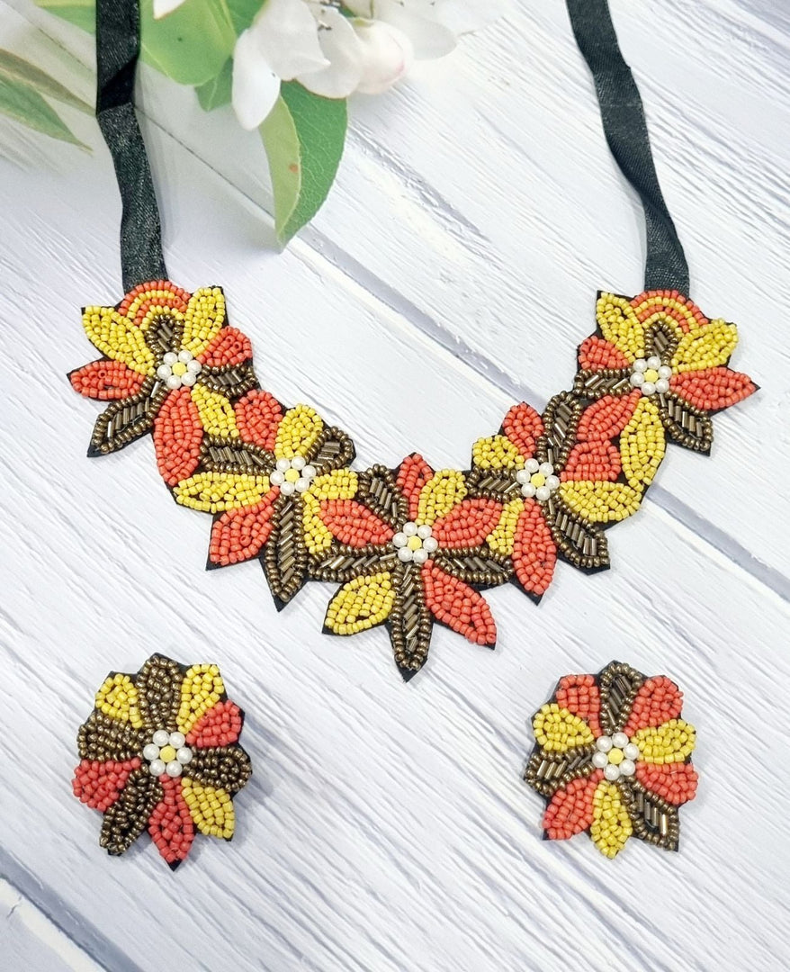 Handcrafted Bohemian Colourful Jewellery Necklace Set