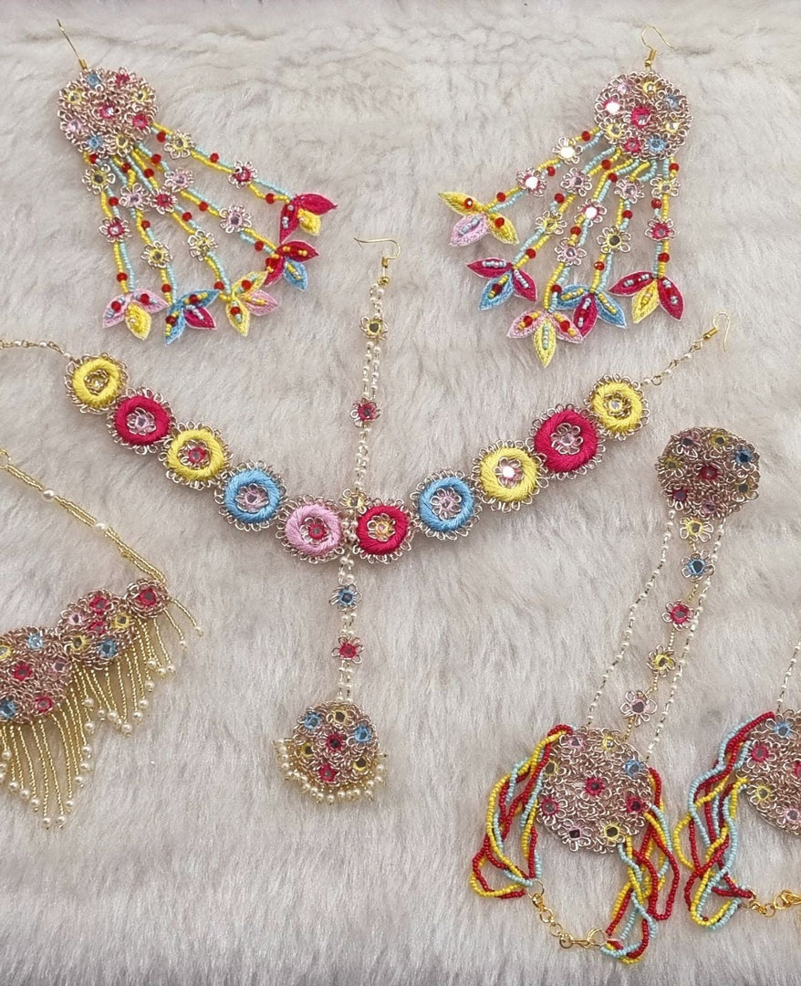 Nebulae Blush Colourful Beaded Necklace Jewellery Earrings Set